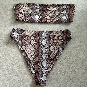 Kylie and Kendall PAC Sun Small Snake Skin Bikini Two Piece Swimsuit